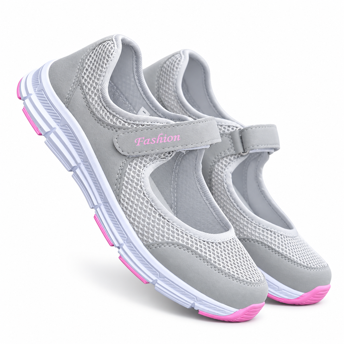 Scarpe Donna Mary Jane in Mesh Traspirante con Chiusura a Strappo