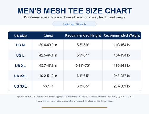 Bellkmart AirGrid™ Big & Tall Cooling Mesh Tee