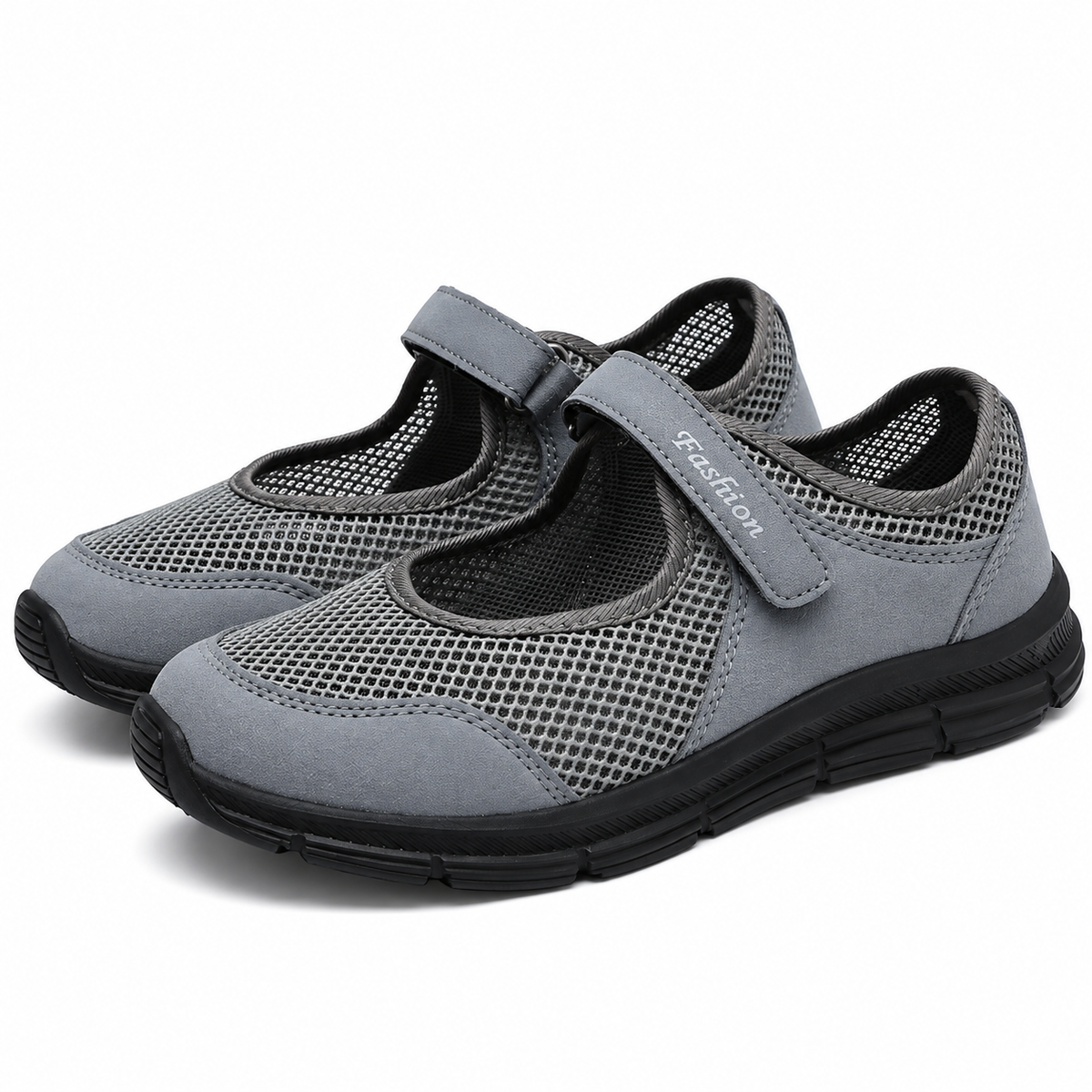 Scarpe Donna Mary Jane in Mesh Traspirante con Chiusura a Strappo