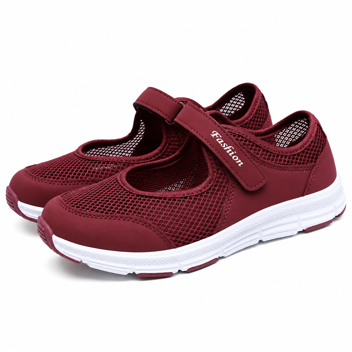 Scarpe Donna Mary Jane in Mesh Traspirante con Chiusura a Strappo