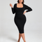 Long Sleeve Midi Shapewear Dress