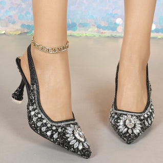 Rhinestone Slingback Pumps