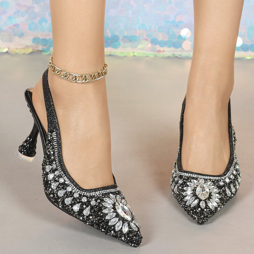 Rhinestone Slingback Pumps