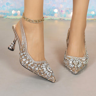 Rhinestone Slingback Pumps