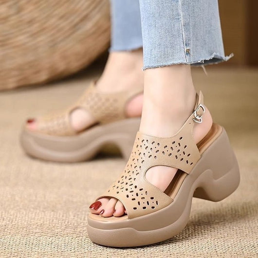 Perforated Platform Sandals