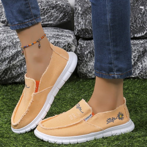 Distressed Canvas Loafers