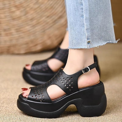 Perforated Platform Sandals