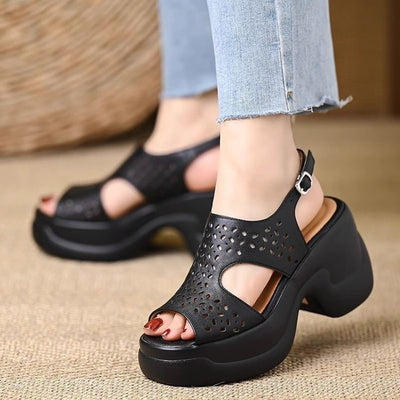 Perforated Platform Sandals