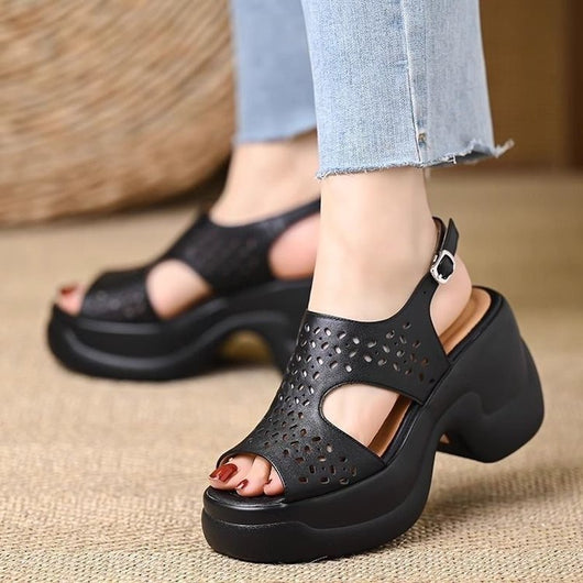 Perforated Platform Sandals