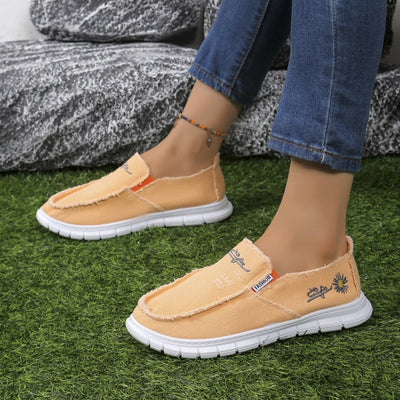 Distressed Canvas Loafers