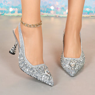Rhinestone Slingback Pumps