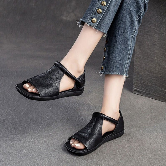 Pebbled Leather Sandals