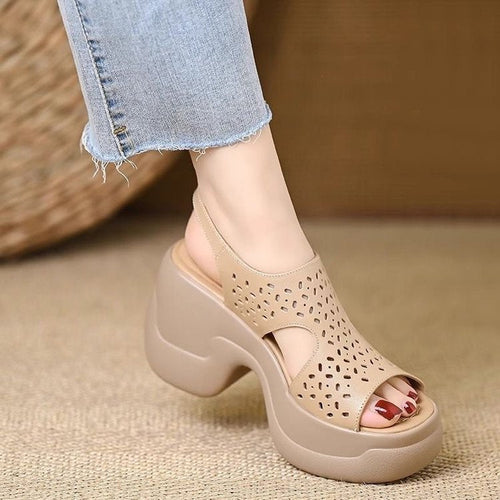 Perforated Platform Sandals
