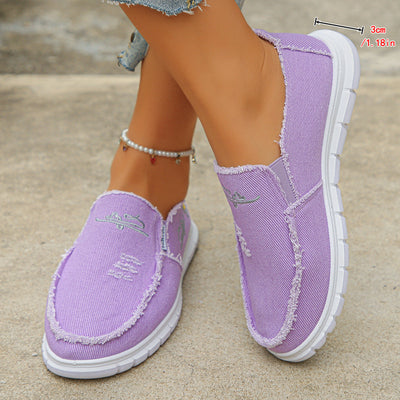 Distressed Canvas Loafers