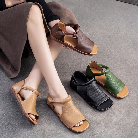 Pebbled Leather Sandals