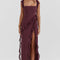 Vestido largo Amira – Ciruela oscuro