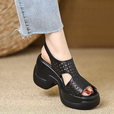Perforated Platform Sandals