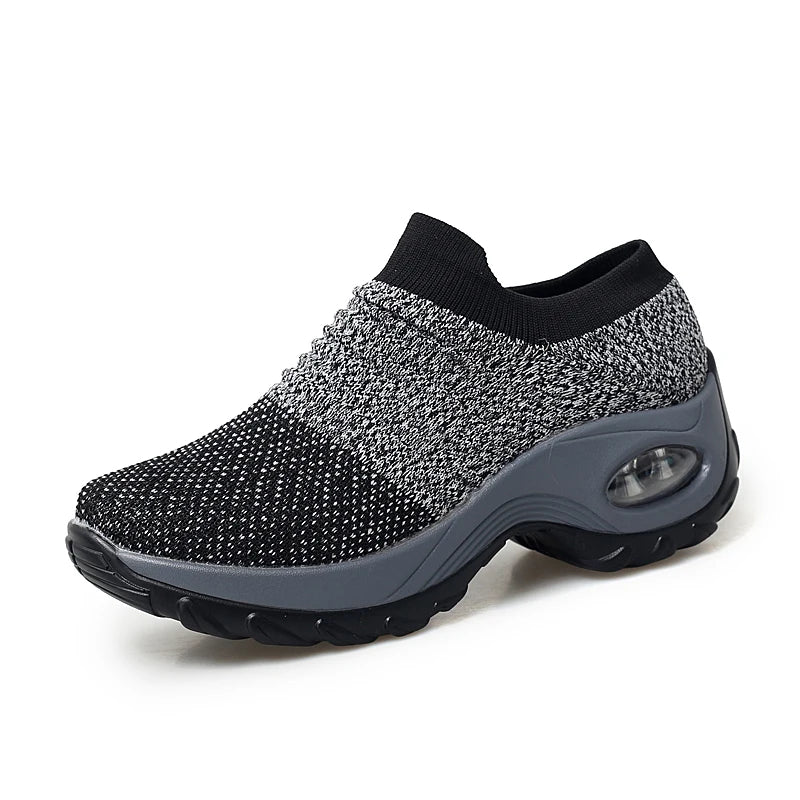Sneakers Donna con Plateau in Mesh Traspirante