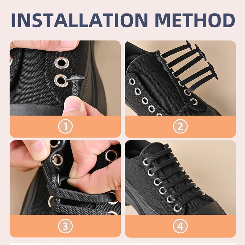 Lacci Elastici in Silicone senza Nodo - 16 Pezzi