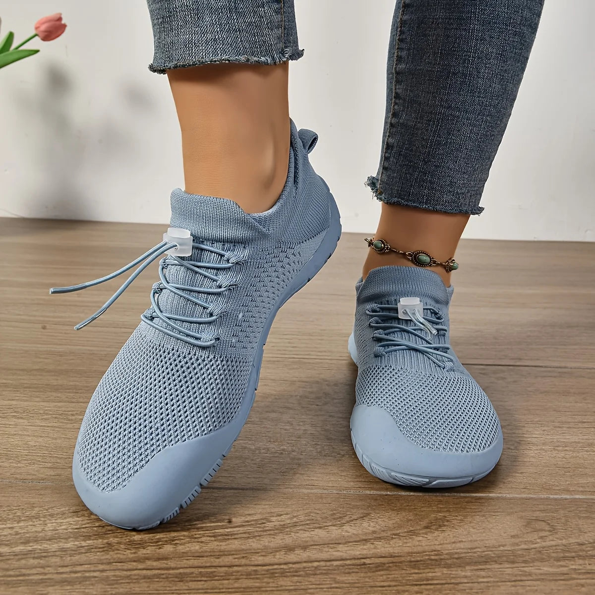 Sneakers Donna a Pianta Larga Minimaliste in Mesh