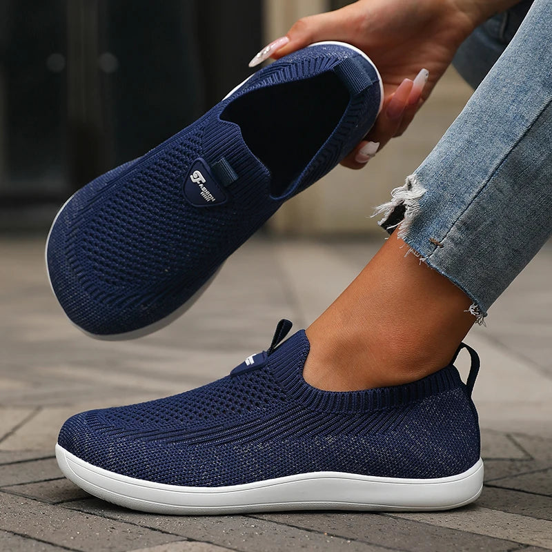 Scarpe Slip-On Donna a Punta Larga in Maglia Morbida