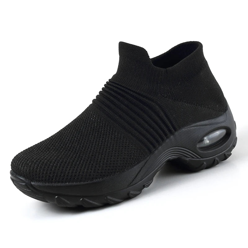 Sneakers Donna con Plateau in Mesh Traspirante