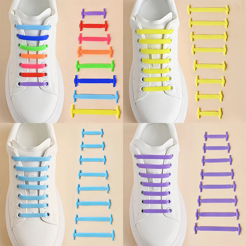Lacci Elastici in Silicone senza Nodo - 16 Pezzi