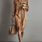 Loose Corduroy Double Chest Pocket Single Breasted Midi Dress