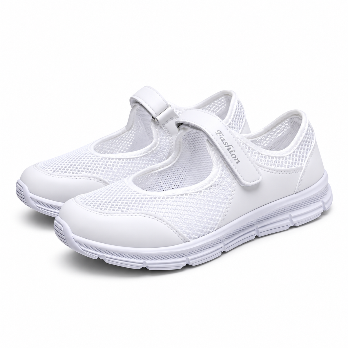 Scarpe Donna Mary Jane in Mesh Traspirante con Chiusura a Strappo