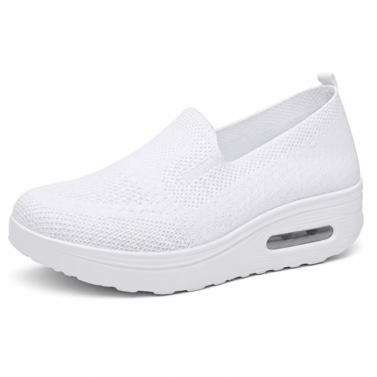 Sneakers Slip-On Donna in Mesh con Suola Alta