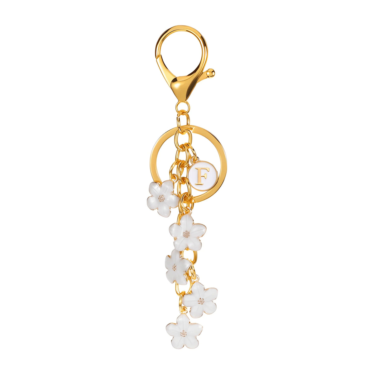 Lettera iniziale Fiore Margherita - Charm per borsa (Bianco)