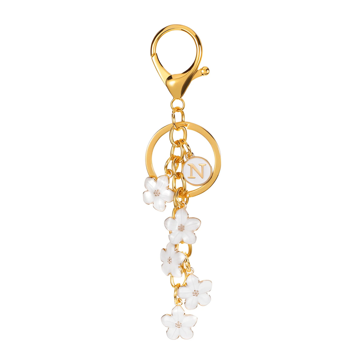 Lettera iniziale Fiore Margherita - Charm per borsa (Bianco)