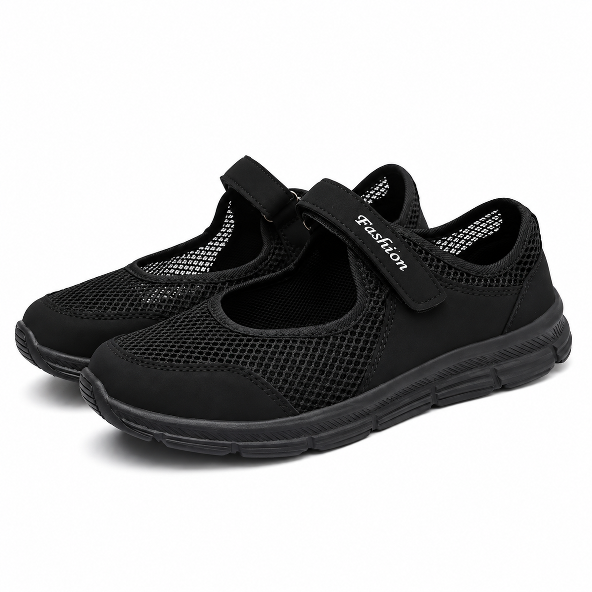 Scarpe Donna Mary Jane in Mesh Traspirante con Chiusura a Strappo