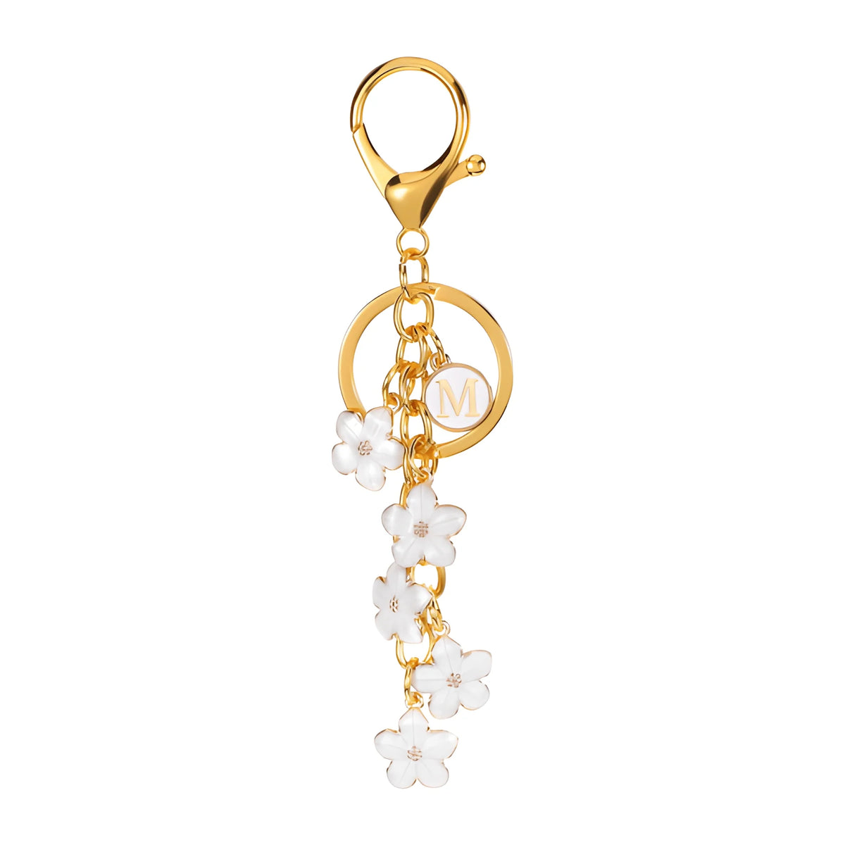 Lettera iniziale Fiore Margherita - Charm per borsa (Bianco)