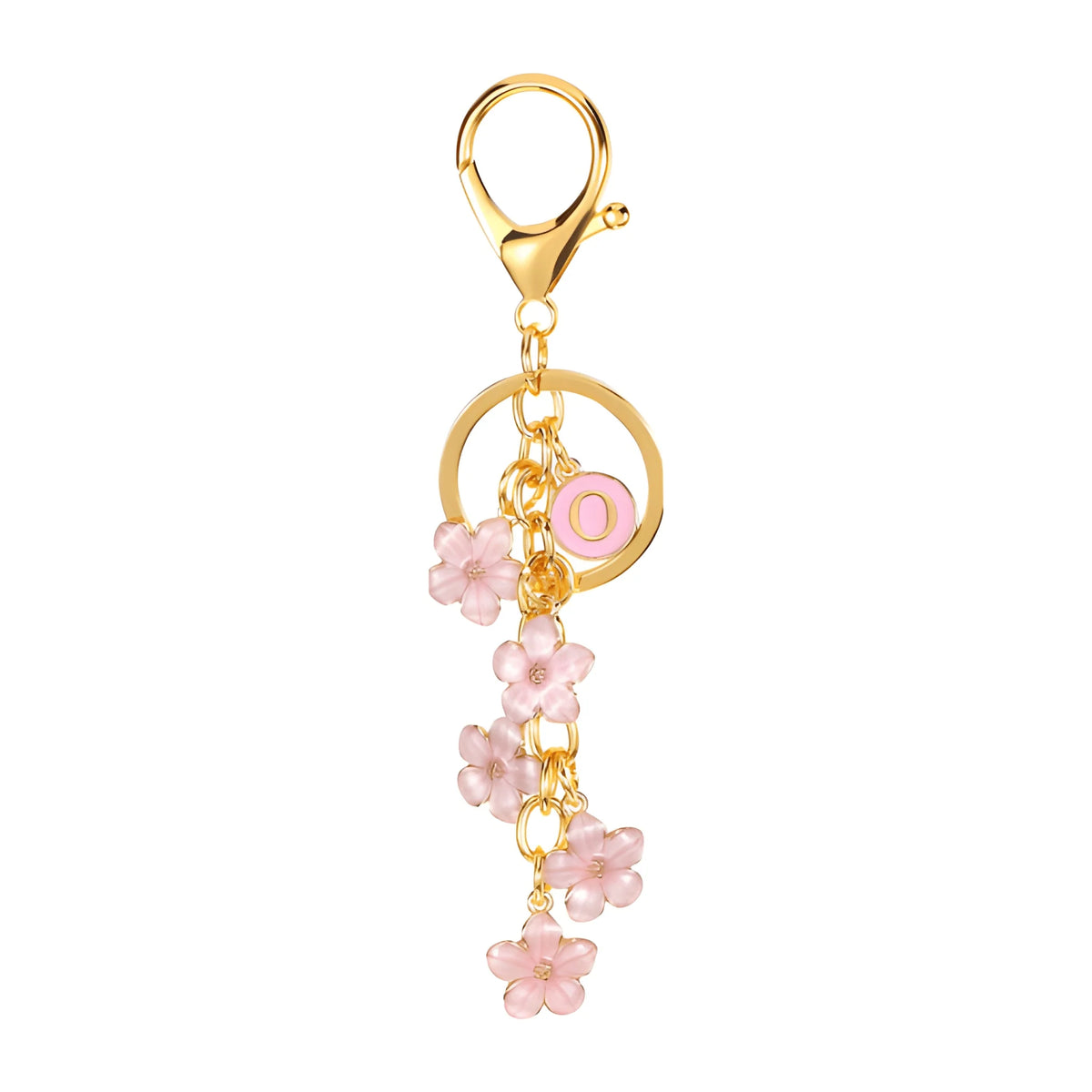 Lettera iniziale Fiore Margherita - Charm per borsa (Rosa)