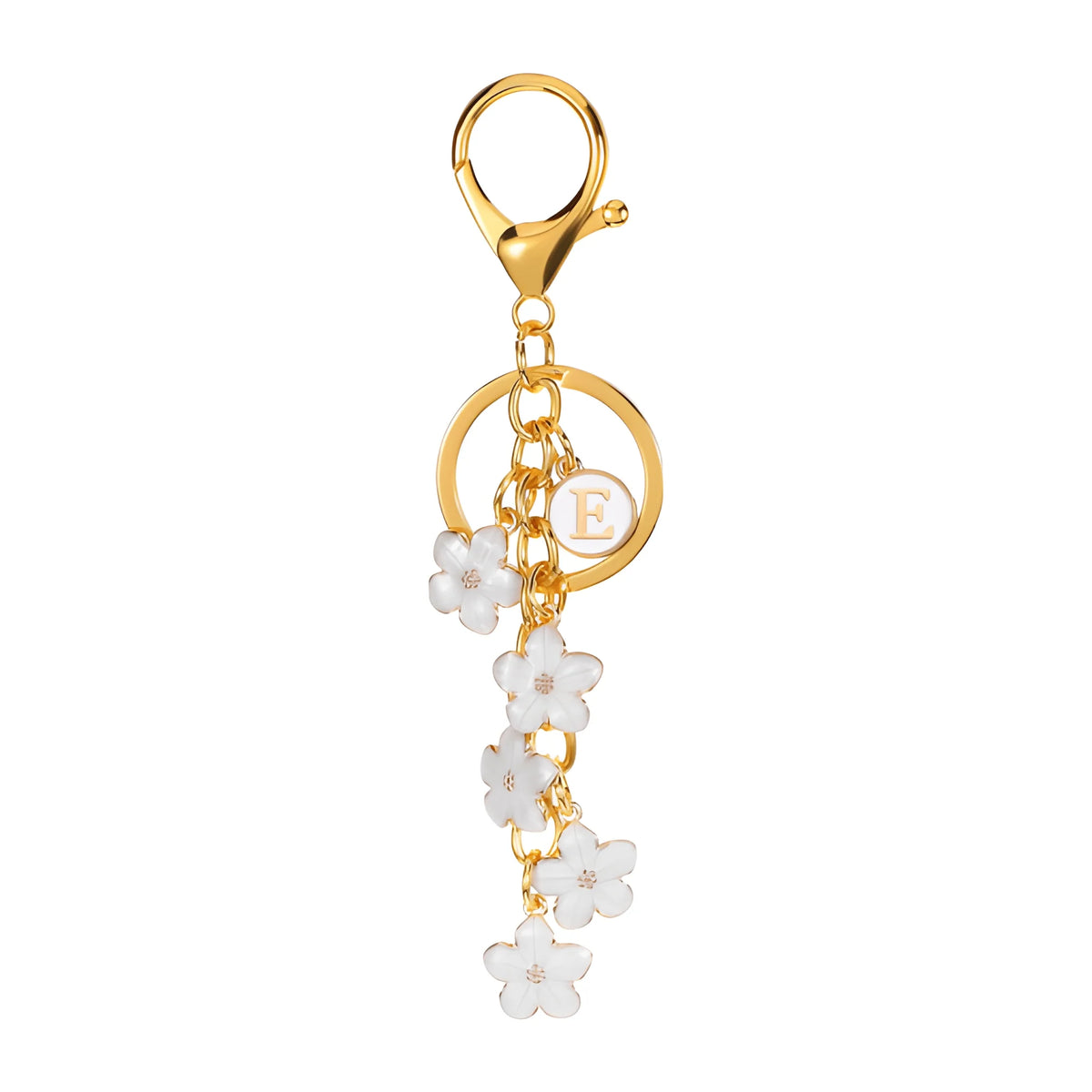 Lettera iniziale Fiore Margherita - Charm per borsa (Bianco)