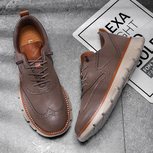 Leather slip-on comfortable men's shoes