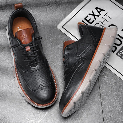 Leather slip-on comfortable men's shoes