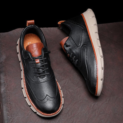 Leather slip-on comfortable men's shoes