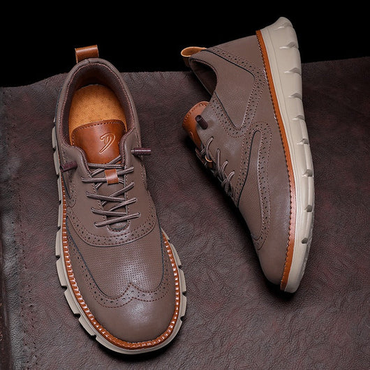 Leather slip-on comfortable men's shoes