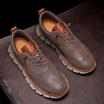 Leather slip-on comfortable men's shoes