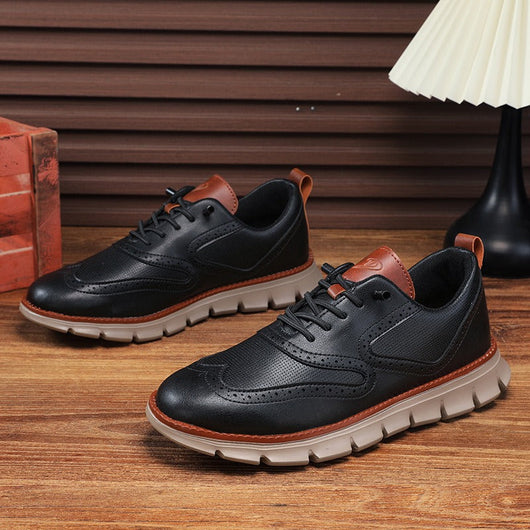 Leather slip-on comfortable men's shoes