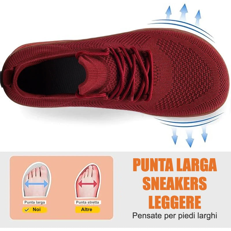 Sneakers leggere a punta larga