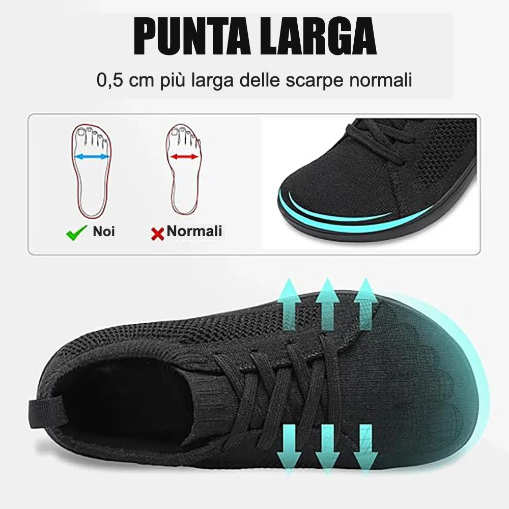 Punta larga: più spazio per le dita