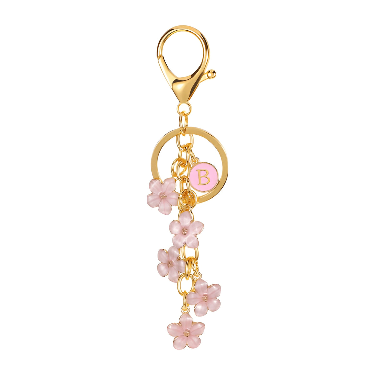 Lettera iniziale Fiore Margherita - Charm per borsa (Rosa)