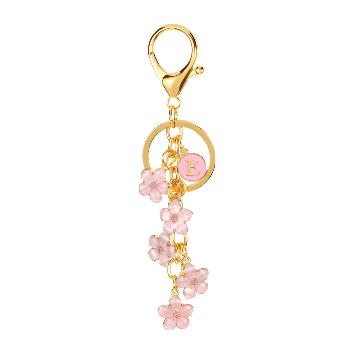 Lettera iniziale Fiore Margherita - Charm per borsa (Rosa)