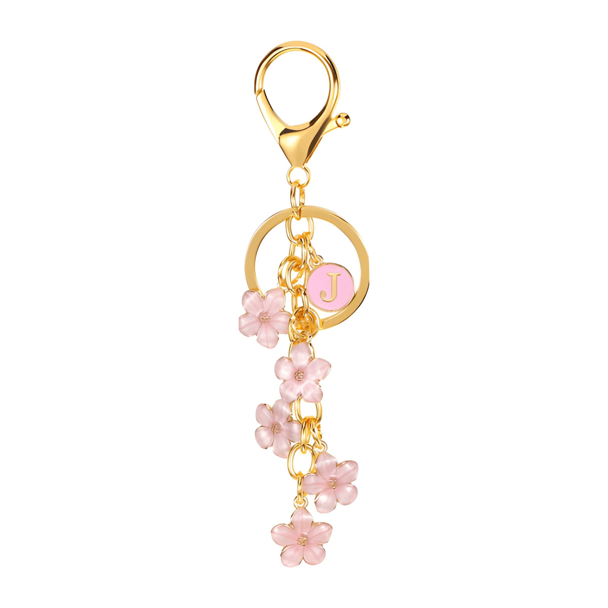 Lettera iniziale Fiore Margherita - Charm per borsa (Rosa)