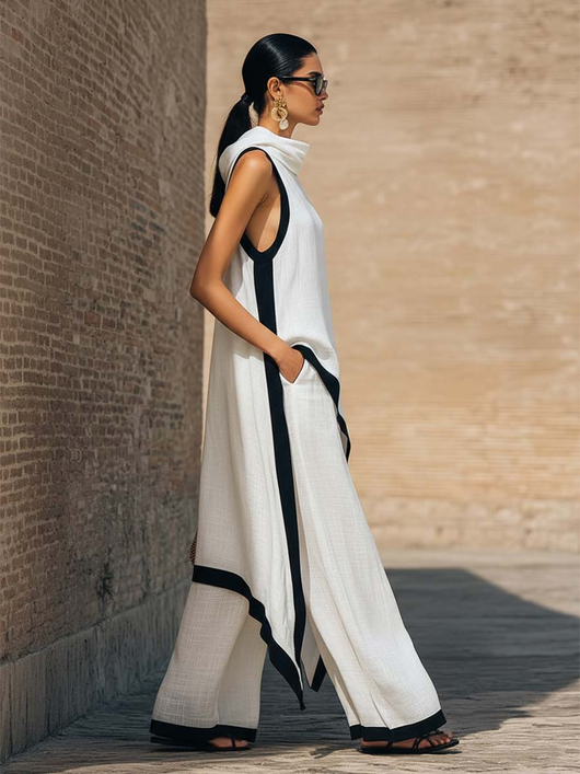 Conjunto Elegante en Lino y Algodón