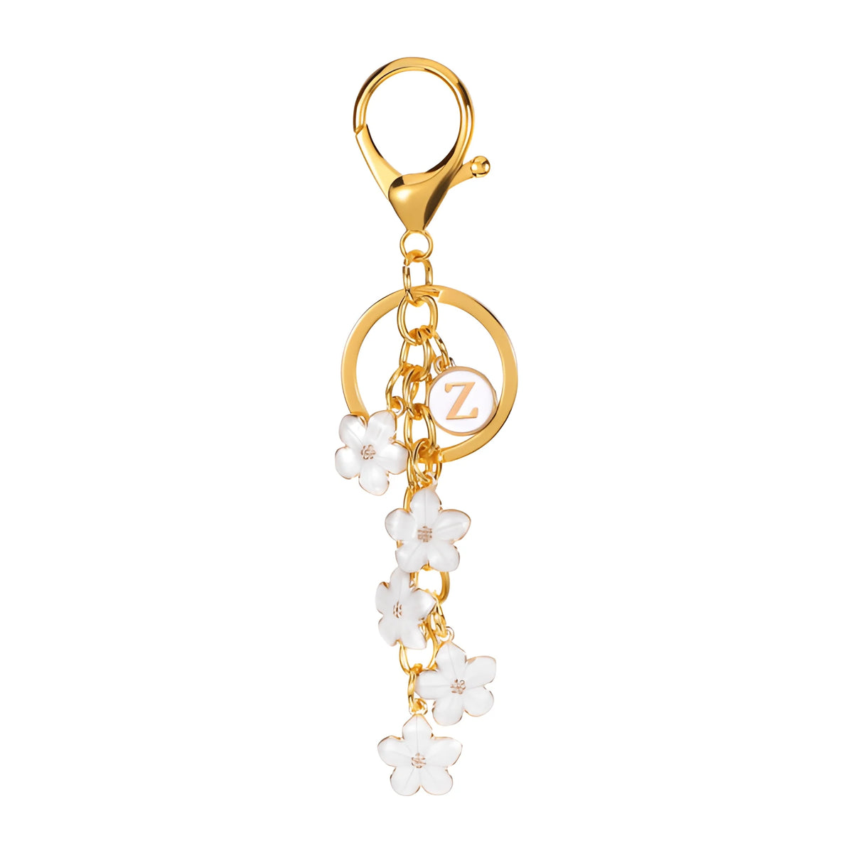 Lettera iniziale Fiore Margherita - Charm per borsa (Bianco)