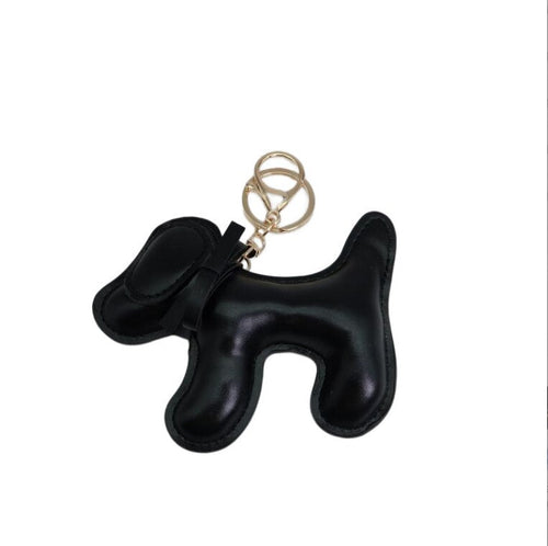 Poodle Puppy Leather Keychain Pendant